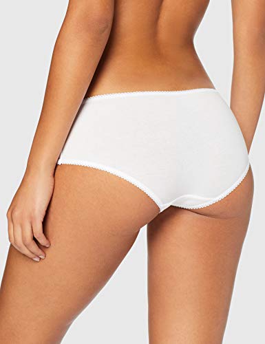 Marca Amazon - Iris & Lilly Culotte Mujer, Pack de 5, Blanco (White), M, Label: M