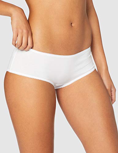 Marca Amazon - Iris & Lilly Culotte Mujer, Pack de 5, Blanco (White), M, Label: M