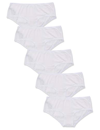 Marca Amazon - Iris & Lilly Culotte Mujer, Pack de 5, Blanco (White), M, Label: M