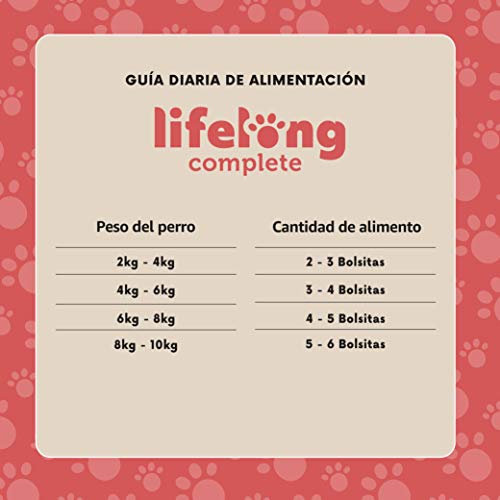 Marca Amazon - Lifelong Alimento completo para perros adultos - Selección de carne en gelatina, 2,4 kg (24 bolsitas x 100g)