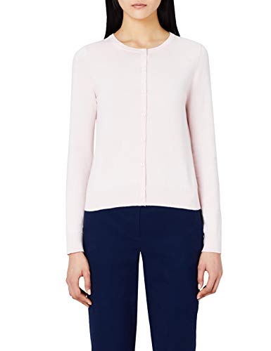 Marca Amazon - MERAKI Chaqueta de Algodón Mujer Cuello Redondo, Rosa (Pale Pink), 40, Label: M