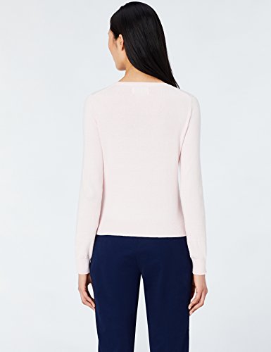 Marca Amazon - MERAKI Chaqueta de Algodón Mujer Cuello Redondo, Rosa (Pale Pink), 40, Label: M