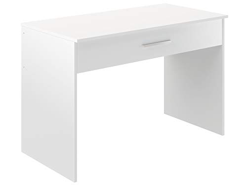 Marca Amazon - Movian Indre Modern - Escritorio con 1 cajón, 56 x 110 x 73 cm (blanco)