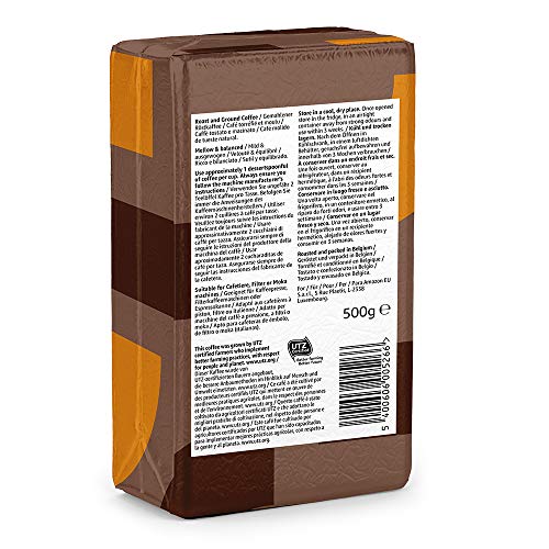 Marca Amazon - Solimo Café molido compatible con todos los usos - certificado UTZ, 2 kg (4 x 500g)