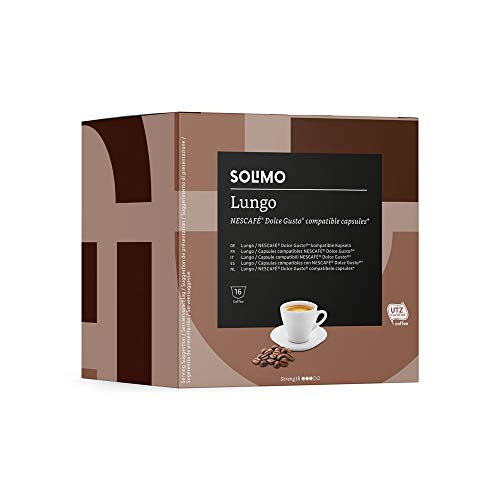 Marca Amazon - Solimo - Dolce Gusto Lungo, café certificado UTZ, 96 cápsulas (6 x 16)