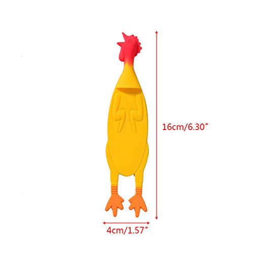 Marcador de libros Volvol Creativo con diseño de gallina gritando de silicona