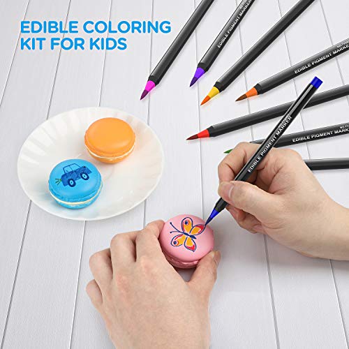 Marcadores de colorante alimentario, Wayin 8pcs Kit de bolígrafos para colorear de alimentos Rainbow Colors Set para hornear y cocinar