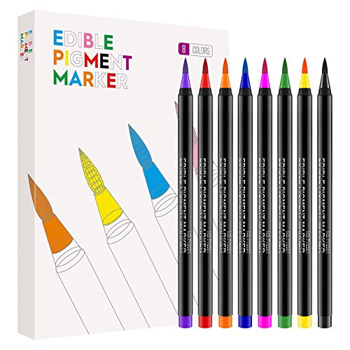 Marcadores de colorante alimentario, Wayin 8pcs Kit de bolígrafos para colorear de alimentos Rainbow Colors Set para hornear y cocinar