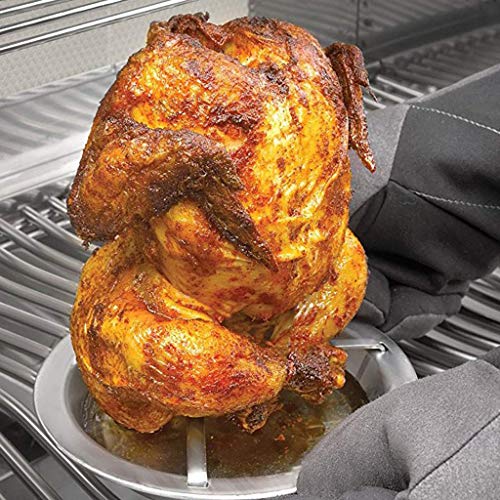 Mariisay Asador De Pollo Asado Parrilla Vertical De Acero Inoxidable Parrilla Soporte Parrilla Bandeja De Plata Venta Inicio Uso Diario Producto (Color : Silber, Size : Size)