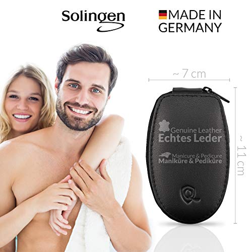 marQus set manicura de 6 piezas de Solingen Alemania - Set de manicura y pedicura para hombre y mujer en estuche de piel auténtica, kit de manicura y pedicura ideal para viaje