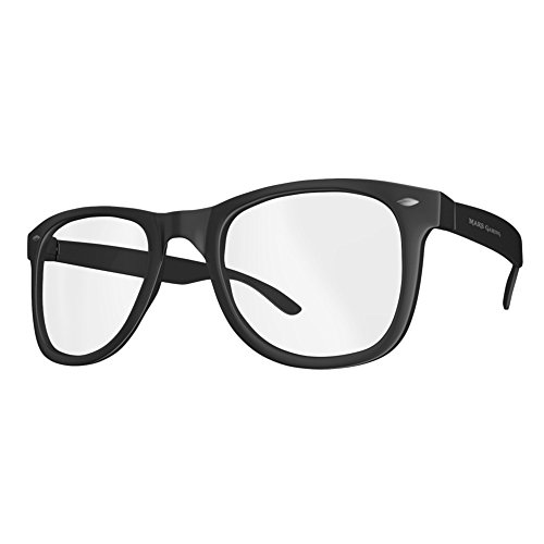 Mars Gaming MGL1 - Gafas protectoras para gaming (diseño retro, cristal transparente, lentes de policarbonato, filtro luz azul) color negro