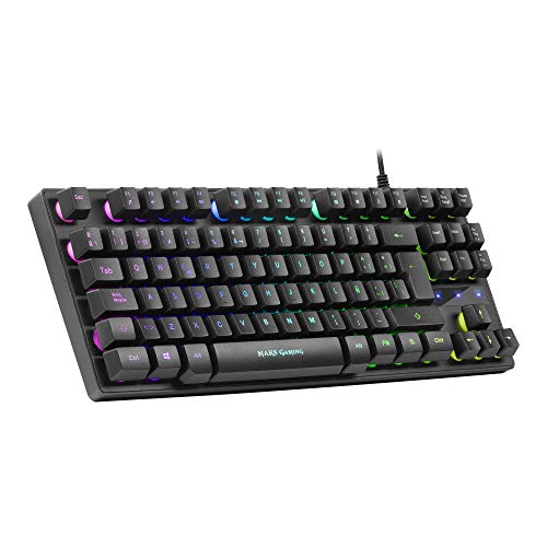 Mars Gaming MKTKL, teclado H-mecánico Negro RGB 8 efectos, antighosting, español