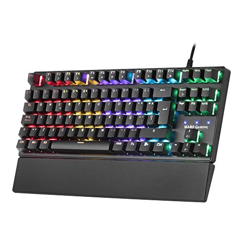 Mars Gaming MKXTKL, teclado mecánico switch rojo, LED 5 colores 10 efectos, ES