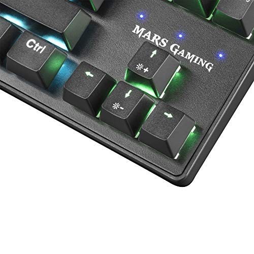 Mars Gaming MKXTKL, teclado mecánico switch rojo, LED 5 colores 10 efectos, ES