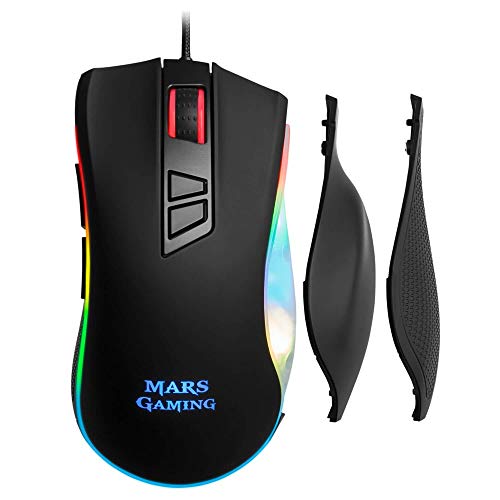 Mars Gaming MM318 - Ratón PC, 24000DPI, óptico, botón SNIPE, RGB, grip magnético