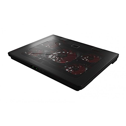 Mars Gaming MNBC2, Base PC, 5 Ventiladores, LED Roja, 2 x USB 2.0, 17.35", Negro