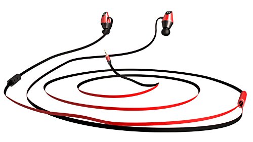 MarsGaming MIH2 Auriculares, Mic, Jack 3.5, PC/ PS4 /XBox One /Smartphone, In-Ear, Negro/ Rojo