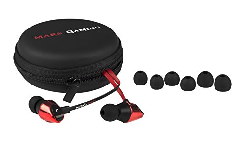 MarsGaming MIH2 Auriculares, Mic, Jack 3.5, PC/ PS4 /XBox One /Smartphone, In-Ear, Negro/ Rojo