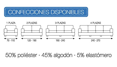 Martina Home Emilia, Funda Elástica para Sofá de 3 Plazas, Marron, de 180 a 240 cm de ancho