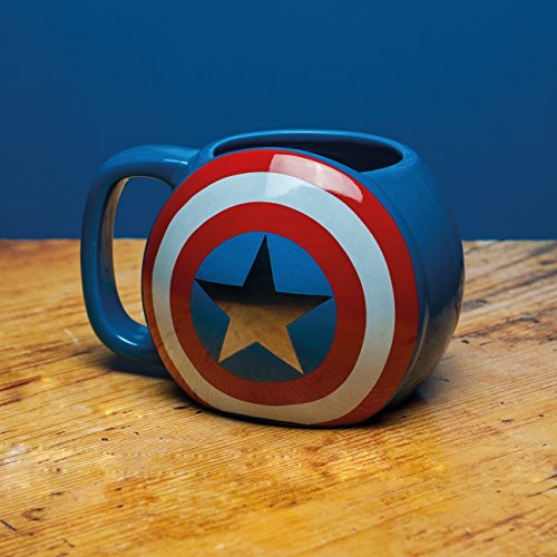 Marvel Avengers - Taza de cerámica, diseño del Capitán América con escudo, multicolor, 10 x 13 x 9 cm