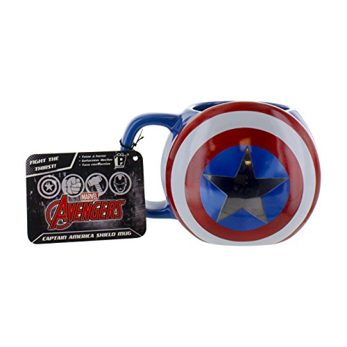 Marvel Avengers - Taza de cerámica, diseño del Capitán América con escudo, multicolor, 10 x 13 x 9 cm