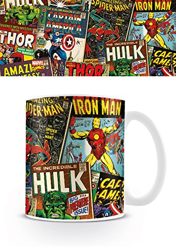 Marvel MG23444 Retro - Taza de Cerámica, Multicolor, 8 x 11,5 x 9,5 cm