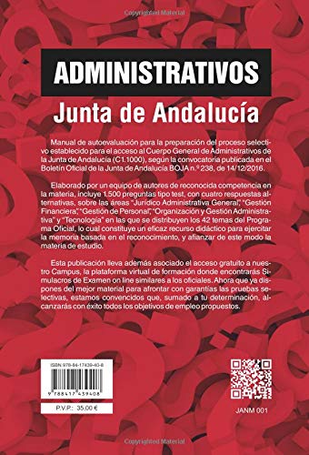 Más de 1.000 preguntas de examen tipo test para oposiciones. Administrativos. Junta de Andalucía