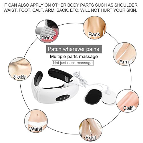 Masaje de Cuello, Dispositivo de Pulso Eléctrico de Atrás Terapia Magnética Aparato de Masaje Meridiano de Vértebra Cervical, Alivio del Dolor Muscular