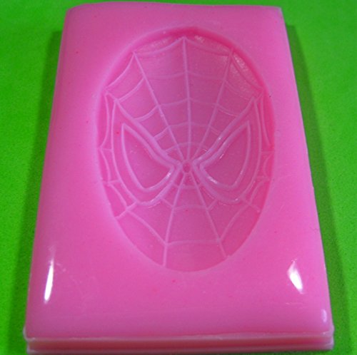 Máscara de Spiderman grande Molde de silicona para la torta de Decoración Pastel de Cupcake Toppers Glaseado Sugarcraft Tool por Fairie Blessings