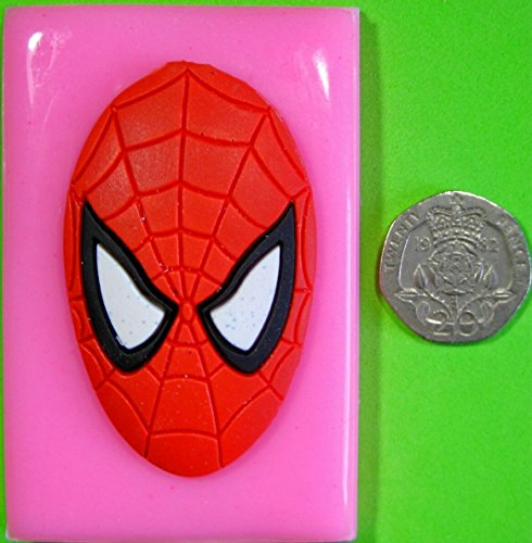 Máscara de Spiderman grande Molde de silicona para la torta de Decoración Pastel de Cupcake Toppers Glaseado Sugarcraft Tool por Fairie Blessings