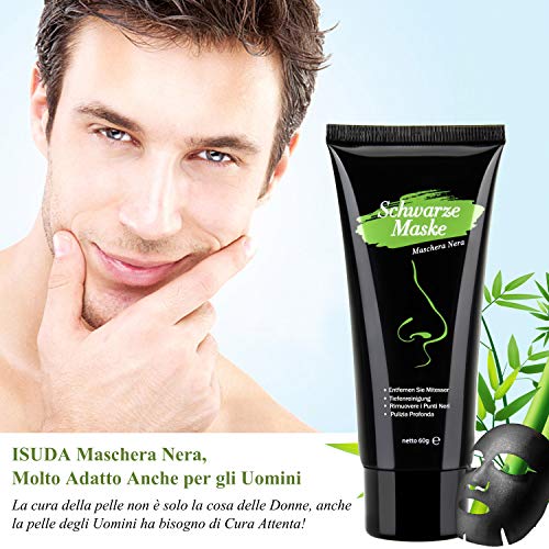 Mascarilla Negra para Puntos Negros Y Acné, Black Mask Peel Off, Carbón de Bambú Mascarilla Limpieza Profunda, Negra, 60 ml