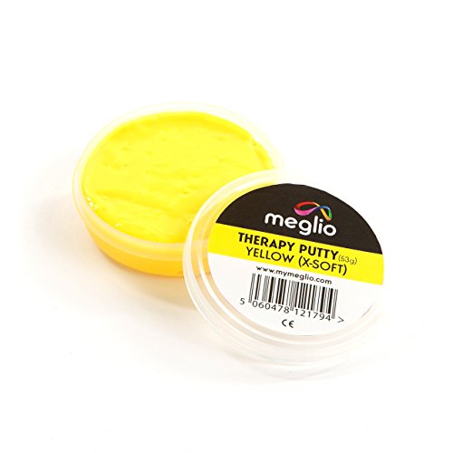 Masilla Terapéutica para Manos Meglio 57g - para Ejercicios de Manos focalizados en la Rehabilitación y Recuperación de la Mano, Fortalecimiento Muscular (Pack de 4)