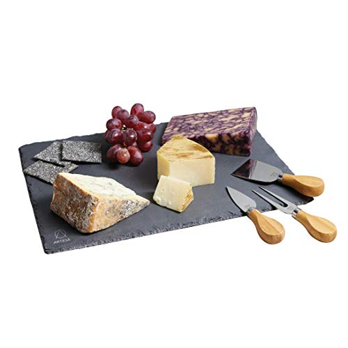 Master Class – 35 x 25 cm), artesa Slate tabla de cortar con cuchillos para queso de acero inoxidable