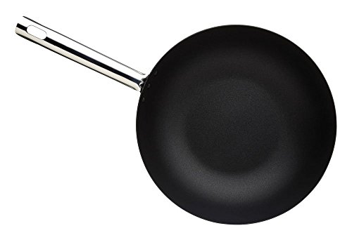 Master Class Professional Wok Antiadherente, Acero, Negro, 30 cm (12 inch)