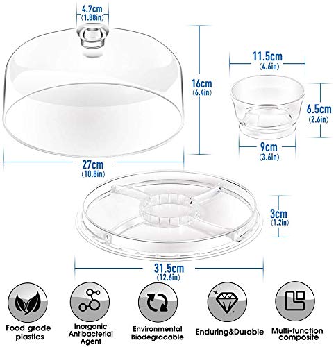 Masthome Soporte para Tartas 6 en 1 Multifuncional,30,4 cm,para Cocina,Fiesta,Banquete,con 2 Piezas Cuchara de Ensalada