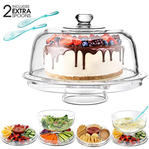 Masthome Soporte para Tartas 6 en 1 Multifuncional,30,4 cm,para Cocina,Fiesta,Banquete,con 2 Piezas Cuchara de Ensalada