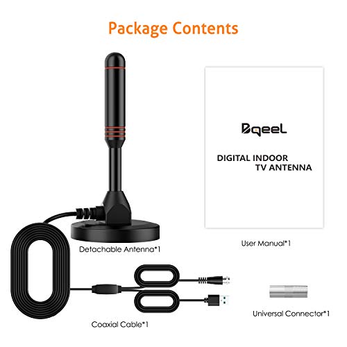 Mástil de Antena-Antena TV Interior/Exterior de Alta Ganancia de 30 dB para Receptor USB TDT/DTMB, ATSC,DVB-T, DMB-T, portátil con Base magnética Estable y Fuerte Capacidad de recepción