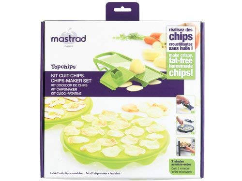 mastrad Pack de Dos cocedores de Patatas Chips con mandolina, Color Verde