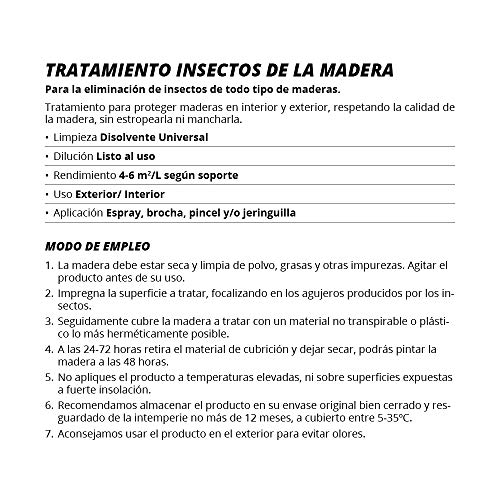 MATACARCOMA anticarcoma spray, Tratamiento para insectos de la madera (Mata carcoma, Anticarcoma) 400ML