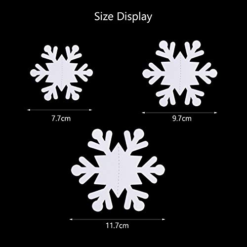 Matogle 3 pcs Guirnalda Copo de Nieve 3 Metros para Árbol de Navidad Colgante para Fiesta de Navidad 3D Blanco Adorno Colgar en Ventana Techo 36 Piezas Copos de Nieve Hecho de Papel