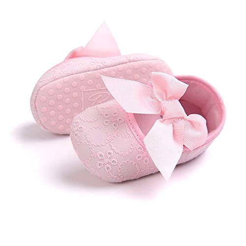 Matt Keely Bebé Chicas Bowknot Bautismo Zapatos Prewalker Rosa 6-12 Meses