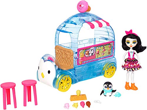 Mattel Enchantimals Wheel Frozen Treats Preena Penguin Doll & Playset FKY58, Playset y Muñeca