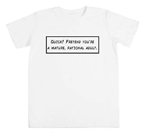 Mature, Rational Adult Unisexo Niño Niña Camiseta Blanco Tamaño XS Unisex Kids Boys Girls's T-Shirt White Size XS