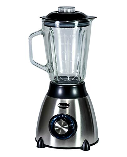 MAXELLPOWER BATIDORA DE Vaso ELECTRICA 600W Base Acero Inoxidable Jarra Cristal Calidad