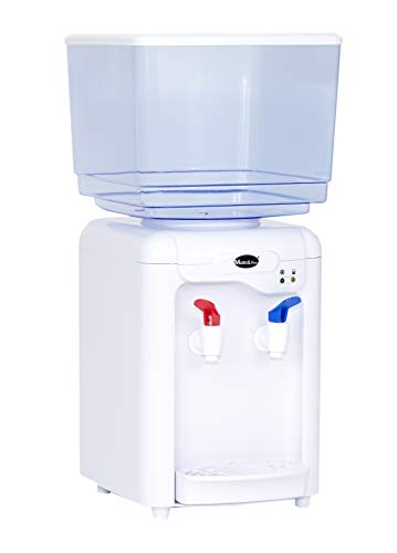 MAXELLPOWER DISPENSADOR DE Agua LIQUIDOS 7 litros con 2 GRIFOS Grifo Frio Y del Tiempo 7L (Blanco)