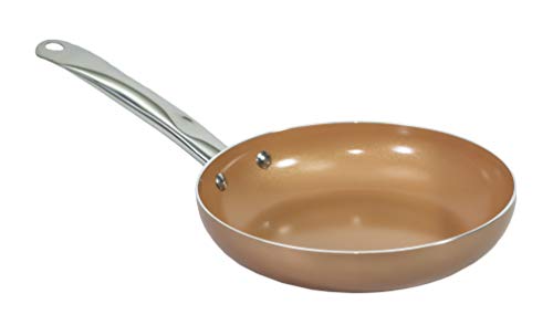 MAXELLPOWER Juego DE 3 SARTENES 2 Tapas Color Cobre Copper Pan Apto para Horno Mango Acero