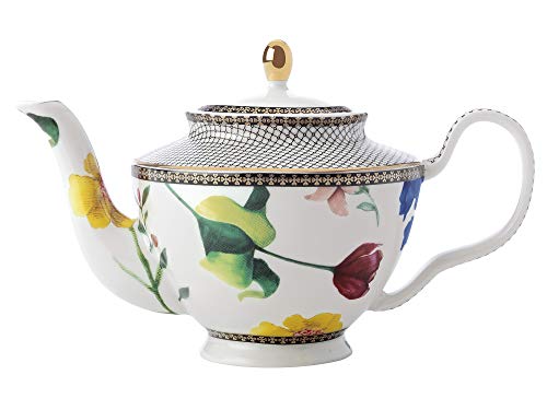 Maxwell & Williams Teas & C's - Tetera pequeña con infusor y diseño de confesa, porcelana, color blanco, 500 ml