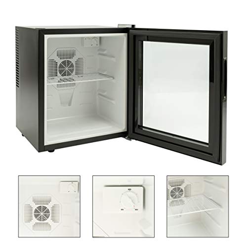 MaxxHome Mini Frigorífico - minibar - 38 litros de capacidad - 230 v - clase energética B (Negro/Vidrio)