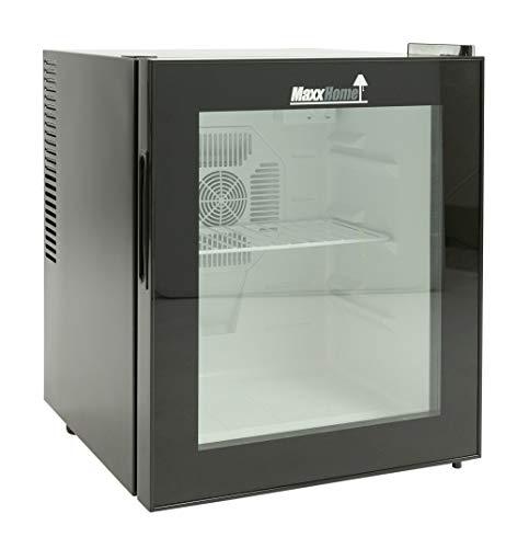 MaxxHome Mini Frigorífico - minibar - 38 litros de capacidad - 230 v - clase energética B (Negro/Vidrio)