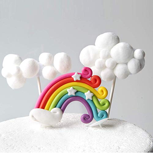 Maygone Clouds - Juego de decoración para tartas de cumpleaños y cupcakes Juego de arco iris